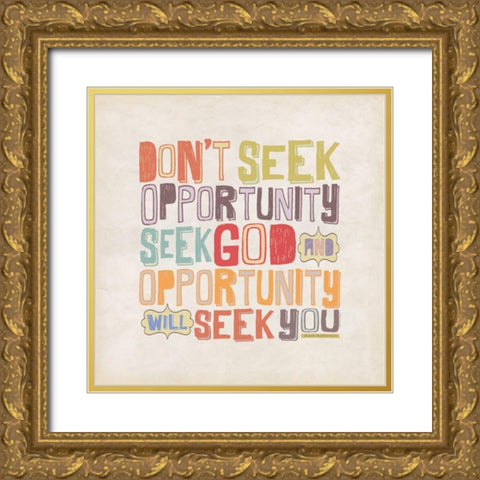 Seek God Gold Ornate Wood Framed Art Print with Double Matting by Marrott, Stephanie