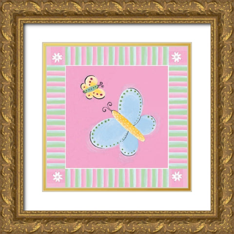 Butterfly I Gold Ornate Wood Framed Art Print with Double Matting by Marrott, Stephanie
