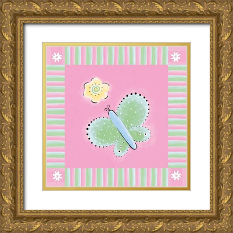 Butterfly III Gold Ornate Wood Framed Art Print with Double Matting by Marrott, Stephanie