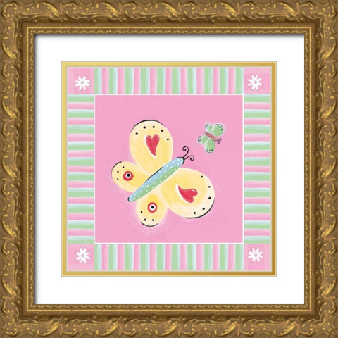 Butterfly IV Gold Ornate Wood Framed Art Print with Double Matting by Marrott, Stephanie