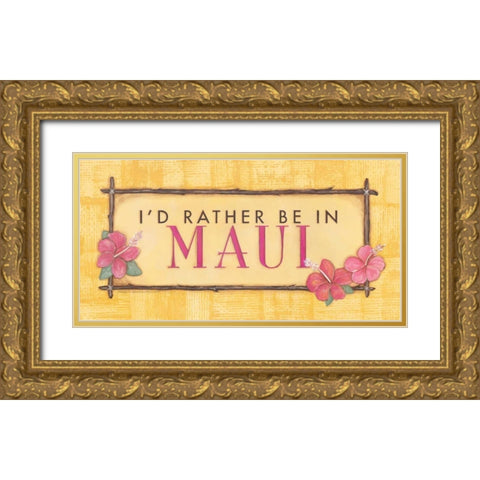 Maui Gold Ornate Wood Framed Art Print with Double Matting by Marrott, Stephanie