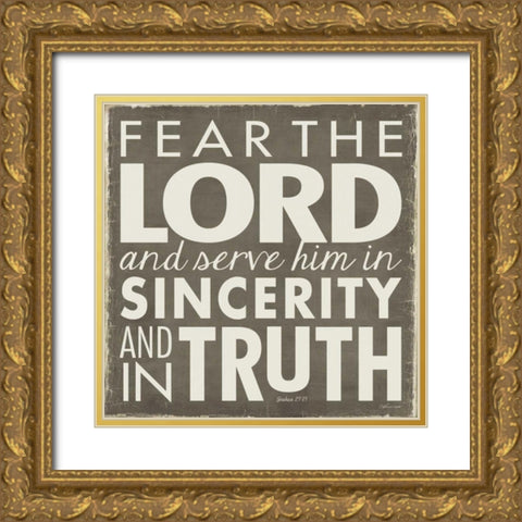 Serve Him Gold Ornate Wood Framed Art Print with Double Matting by Marrott, Stephanie