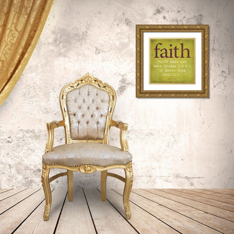 Faith Gold Ornate Wood Framed Art Print with Double Matting by Marrott, Stephanie