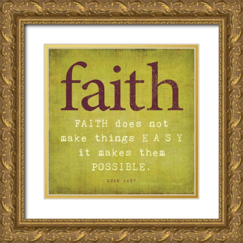 Faith Gold Ornate Wood Framed Art Print with Double Matting by Marrott, Stephanie
