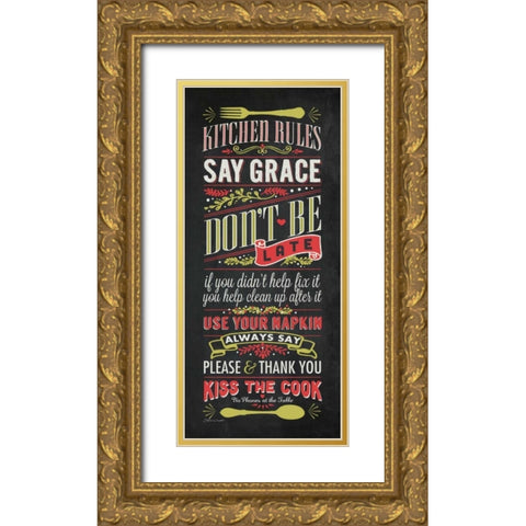 Kitchen Rules Gold Ornate Wood Framed Art Print with Double Matting by Marrott, Stephanie