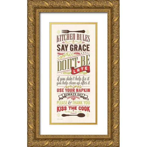 Kitchen Rules Gold Ornate Wood Framed Art Print with Double Matting by Marrott, Stephanie