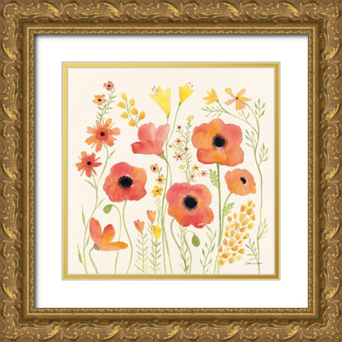 Confetti Garden Gold Ornate Wood Framed Art Print with Double Matting by Marrott, Stephanie