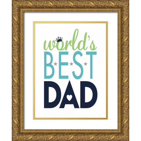 Best Dad II Gold Ornate Wood Framed Art Print with Double Matting by Marrott, Stephanie