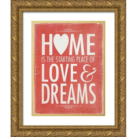 Home Gold Ornate Wood Framed Art Print with Double Matting by Marrott, Stephanie