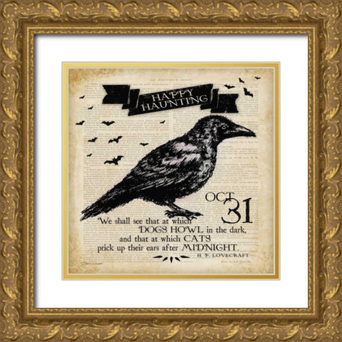 Raven Gold Ornate Wood Framed Art Print with Double Matting by Marrott, Stephanie