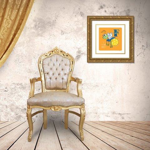 F is For Firefly Gold Ornate Wood Framed Art Print with Double Matting by Marrott, Stephanie