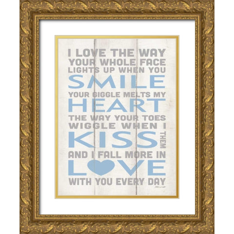 Love You More Gold Ornate Wood Framed Art Print with Double Matting by Marrott, Stephanie