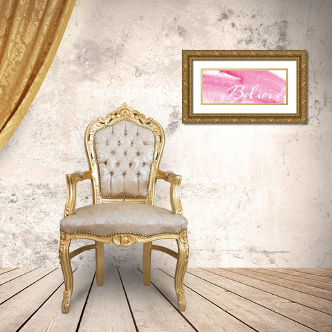Believe Gold Ornate Wood Framed Art Print with Double Matting by Marrott, Stephanie