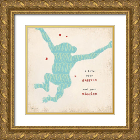 Love Your Wiggles Gold Ornate Wood Framed Art Print with Double Matting by Marrott, Stephanie