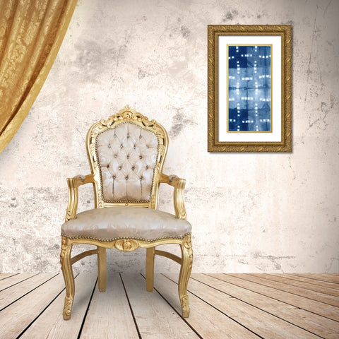 Indigo Panel II Gold Ornate Wood Framed Art Print with Double Matting by Marrott, Stephanie