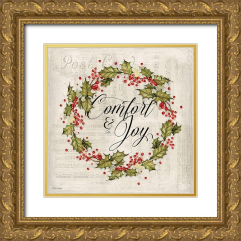 Comfort and Joy Gold Ornate Wood Framed Art Print with Double Matting by Marrott, Stephanie
