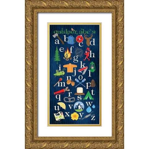 Outdoor ABCs Gold Ornate Wood Framed Art Print with Double Matting by Marrott, Stephanie