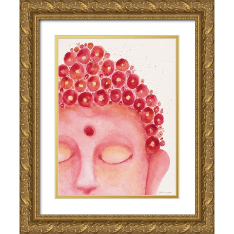 Buddha In Pink III Gold Ornate Wood Framed Art Print with Double Matting by Marrott, Stephanie
