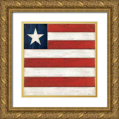 Flag Gold Ornate Wood Framed Art Print with Double Matting by Marrott, Stephanie
