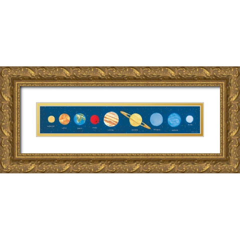 Our Solar System Gold Ornate Wood Framed Art Print with Double Matting by Marrott, Stephanie