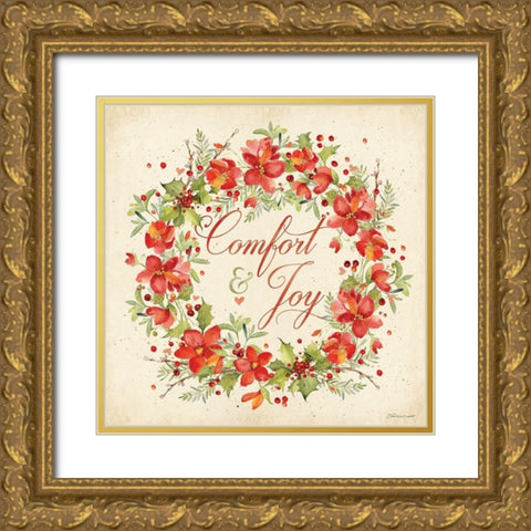 Comfort and Joy Gold Ornate Wood Framed Art Print with Double Matting by Marrott, Stephanie