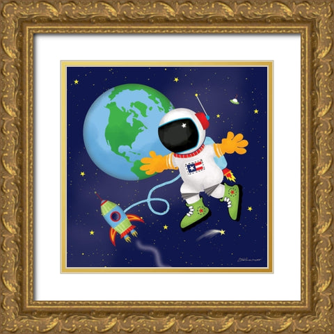 Space Flight Gold Ornate Wood Framed Art Print with Double Matting by Marrott, Stephanie