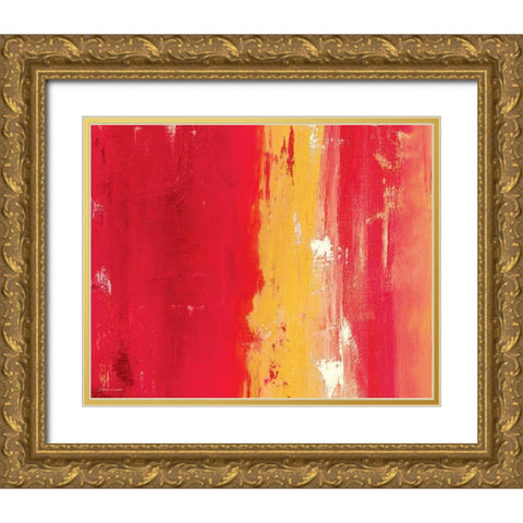 Red and Gold Gold Ornate Wood Framed Art Print with Double Matting by Marrott, Stephanie