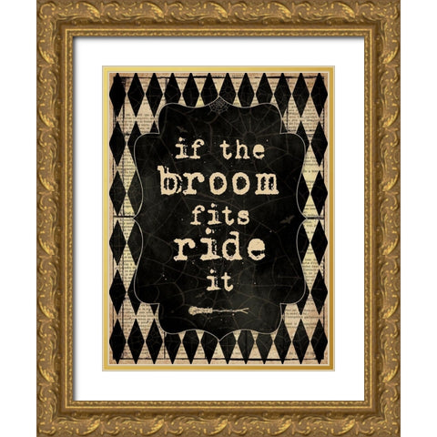 Broom Gold Ornate Wood Framed Art Print with Double Matting by Marrott, Stephanie
