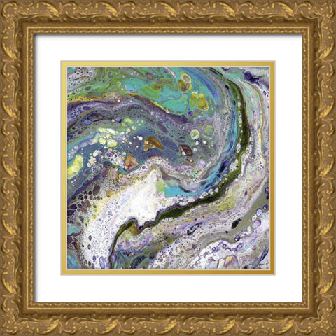 Aqua Lavender Gold Ornate Wood Framed Art Print with Double Matting by Marrott, Stephanie