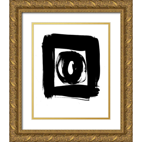 Circle In A Square Gold Ornate Wood Framed Art Print with Double Matting by Marrott, Stephanie