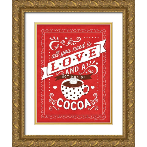All You Need - Cocoa Gold Ornate Wood Framed Art Print with Double Matting by Marrott, Stephanie