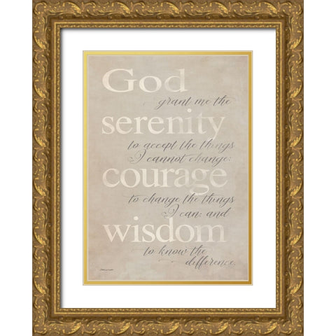 Serenity Prayer Gold Ornate Wood Framed Art Print with Double Matting by Marrott, Stephanie