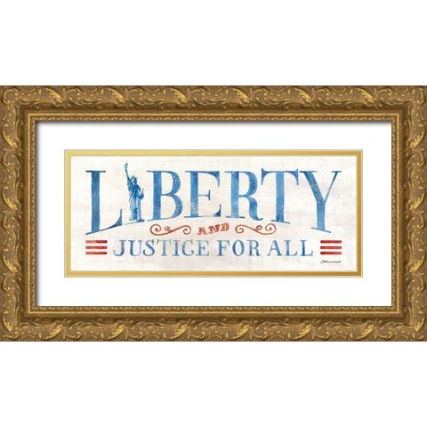 Liberty Gold Ornate Wood Framed Art Print with Double Matting by Marrott, Stephanie