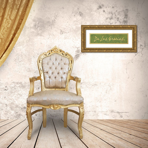 Da las Gracias Gold Ornate Wood Framed Art Print with Double Matting by Marrott, Stephanie