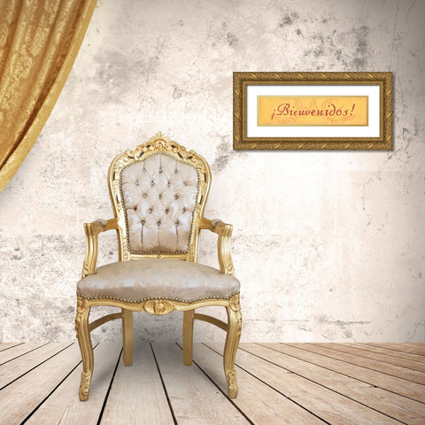 Bienvenidos Gold Ornate Wood Framed Art Print with Double Matting by Marrott, Stephanie