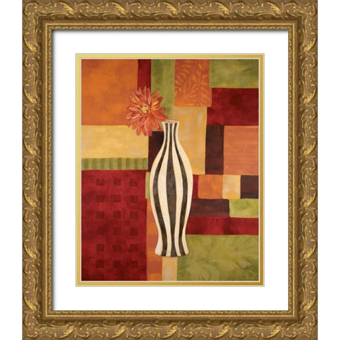 Abstract Floral II Gold Ornate Wood Framed Art Print with Double Matting by Marrott, Stephanie