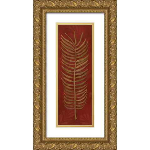 Fern Leaf Gold Ornate Wood Framed Art Print with Double Matting by Marrott, Stephanie