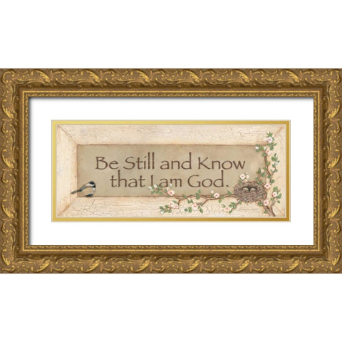 Be Still Gold Ornate Wood Framed Art Print with Double Matting by Marrott, Stephanie