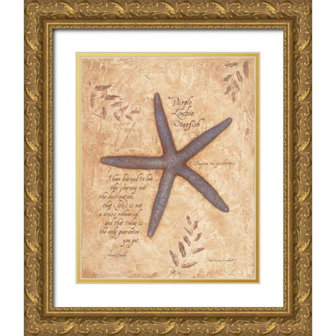 Starfish Gold Ornate Wood Framed Art Print with Double Matting by Marrott, Stephanie
