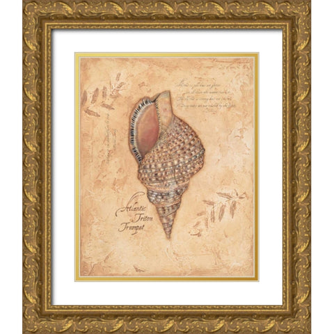 Atlantic Triton Gold Ornate Wood Framed Art Print with Double Matting by Marrott, Stephanie