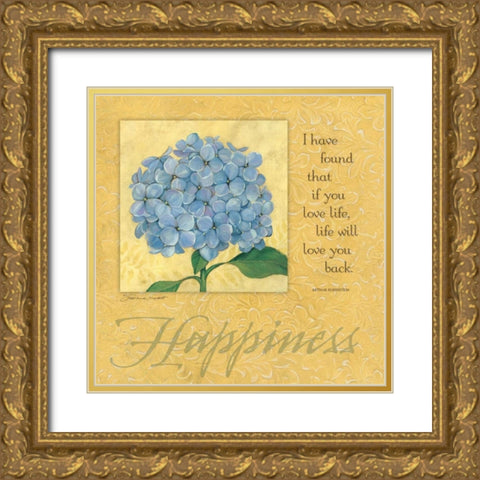 Happiness-Hydrangea Gold Ornate Wood Framed Art Print with Double Matting by Marrott, Stephanie
