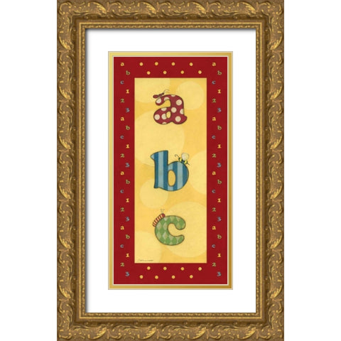 Juvenile ABC Gold Ornate Wood Framed Art Print with Double Matting by Marrott, Stephanie