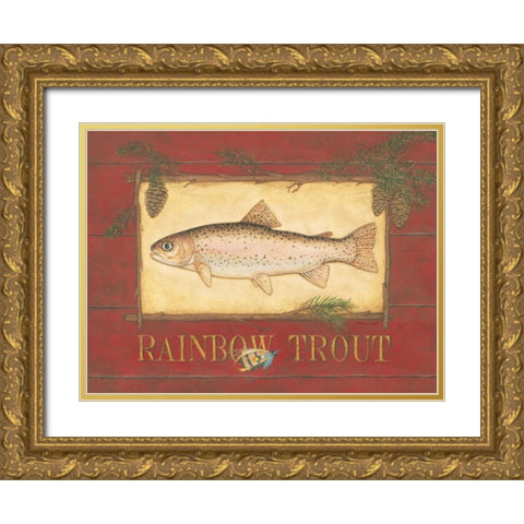Rainbow Trout Gold Ornate Wood Framed Art Print with Double Matting by Marrott, Stephanie