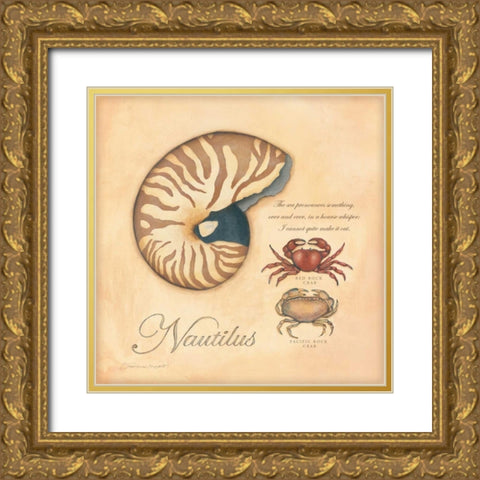 Nautilus Gold Ornate Wood Framed Art Print with Double Matting by Marrott, Stephanie
