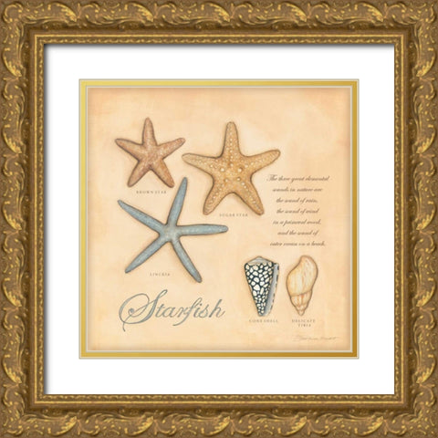 Starfish Gold Ornate Wood Framed Art Print with Double Matting by Marrott, Stephanie