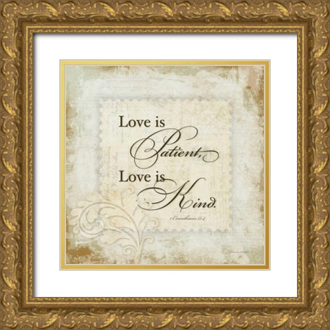 Love Is Gold Ornate Wood Framed Art Print with Double Matting by Marrott, Stephanie