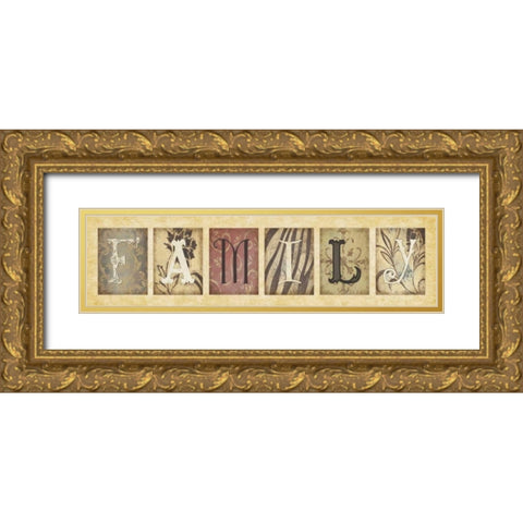 Family Gold Ornate Wood Framed Art Print with Double Matting by Marrott, Stephanie