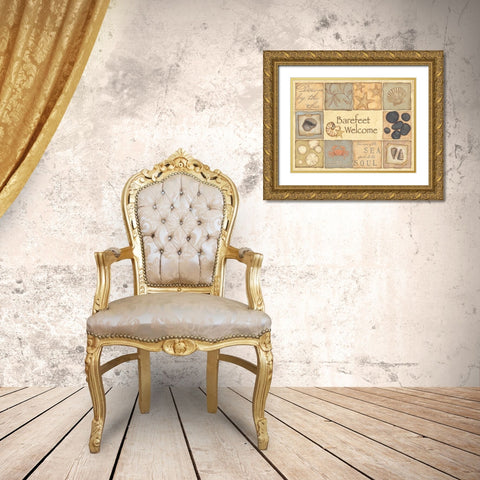 Welcome Gold Ornate Wood Framed Art Print with Double Matting by Marrott, Stephanie
