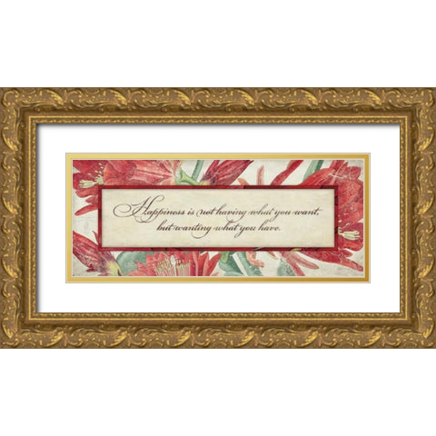 Happiness Gold Ornate Wood Framed Art Print with Double Matting by Marrott, Stephanie