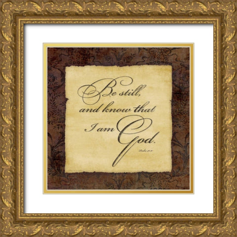 Be Still Gold Ornate Wood Framed Art Print with Double Matting by Marrott, Stephanie